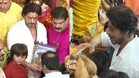 Shah Rukh Khan Visited Lalbagh Raja with Son Abraham  