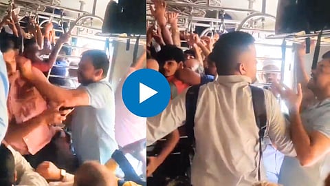 Two Men Fight In Mumbai local