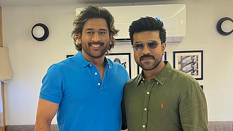 Ram Charan And Dhoni Meets