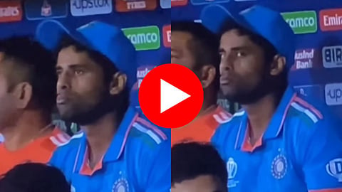 Suryakumar yadav caught eating in dogout in india vs australia funny reaction went viral after cameraman shows him on big screen 