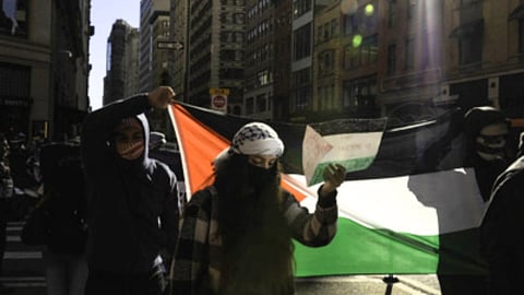 Pro-Palestine protestors march in New York City