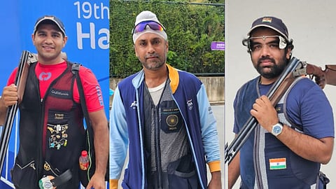 asian games 2023 india won gold in mens trap team event kynan chenai zoravar singh prithviraj tondaiman 