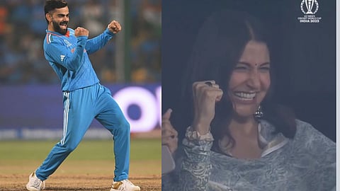 World Cup : नऊ वर्षानंतर कोहलीने घेतली पहिली विकेट; अनुष्कानं दिलं स्टँडिंग ओव्हेशन; आवाज देत केलं जोरदार सेलिब्रेशन  