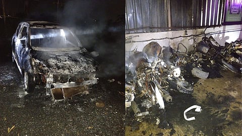  huge fire broke garage in Pune Narhe area 10 vehicles burnt
