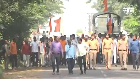 shiv sena uddhav thackeray faction andolan at gokul dudh sangh near kolhapur 