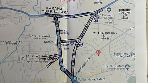 satara police prohibited right turn for vehicles near bus stand