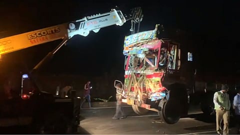 Truck tractor accident on Pune-Bangalore highway two persons died on the spot