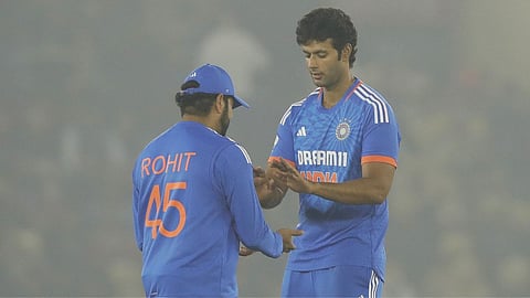 rohit sharma with shivam dube