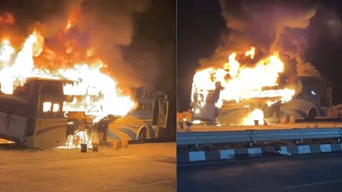 Mumabi-Goa Highway Bus Fire