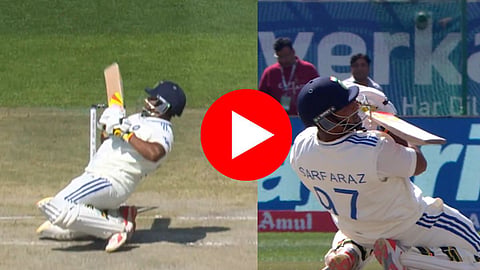 ind vs eng 5th test sarfaraz khan hits sachin tendulkar style shot video went viral  
