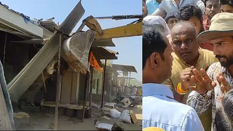 encroachment removed of khandbara railway station area 