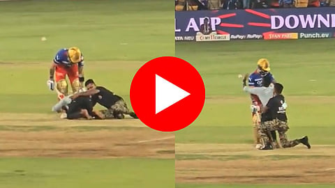 Fan hugged virat kohli during rcb vs pbks ipl 2024 match video viral 