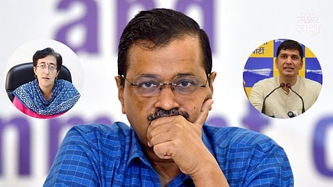 Arvind Kejriwal, Atishi Marlena, Saurabh Bharadwaj 