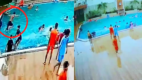 Madhya Pradesh News: स्विमिंग पूलमध्ये स्टंटबाजी जीवावर बेतली, पाण्यात पडला पण बाहेर आलाच नाही; घटनाक्रम CCTV मध्ये कैद