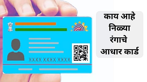 Blue Colour Aadhar Card