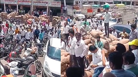 Onion Price News: कांद्याचा भाव अचानक कोसळला?; शरद पवार गटाचे पदाधिकारी आक्रमक, लिलाव पाडला बंद