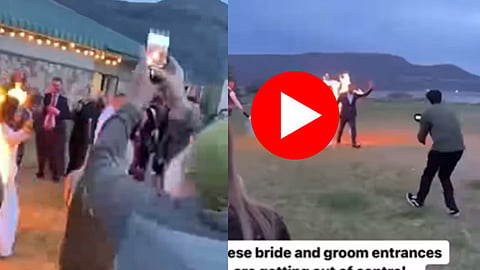 Bride Groom Entry With Fire