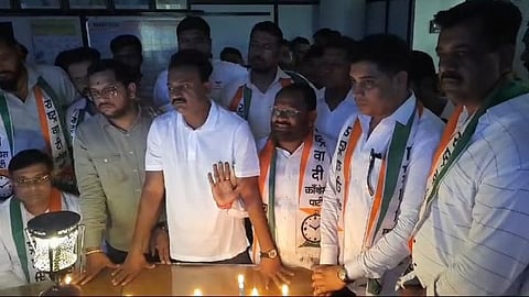 ncp morcha on mahavitaran karyalay in nagar 