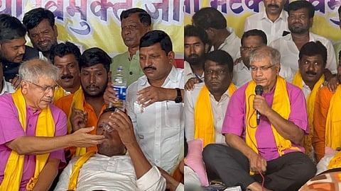 ओबीसी समाजाने काय करावं? लक्ष्मण हाकेंना भेट देत प्रकाश आंबेडकरांनी दिला सल्ला, Video पाहा 