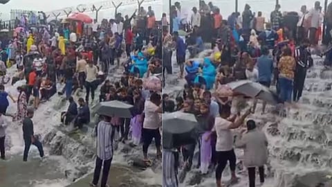 Bhushi Dam: आनंदाची बातमी! मुसळधार पावसामुळे लोणावळ्यातील भुशी डॅम ओव्हर फ्लो, पर्यटकांची मोठी गर्दी
