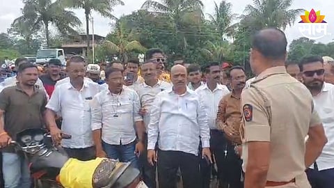 complete gandhari bridge work demands villagers from raigad  