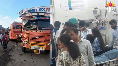 kolhapur students bus met accident near karnataka 16 injured