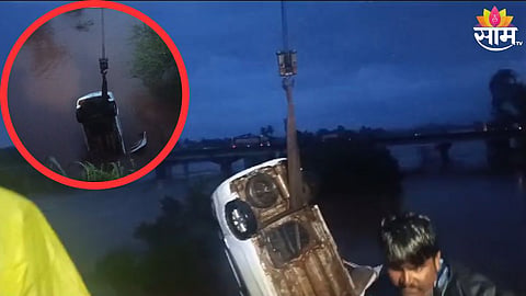 भरधाव कार वारणा नदीत कोसळली