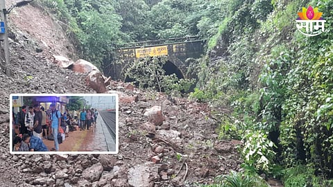 मुसळधार पावसाचा कोकण रेल्वेला फटका, रेल्वे रुळावर माती; मांडवी एक्स्प्रेस रखडल्याने प्रवाशांचे हाल