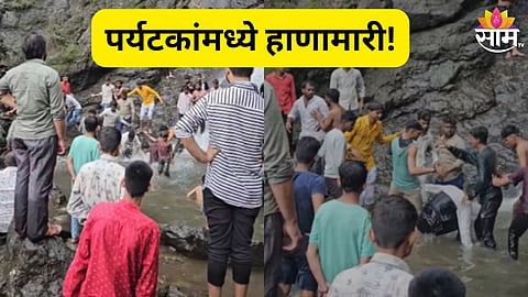  धबधब्यावर पर्यटकांमध्ये फ्री स्टाईल हाणामारी 