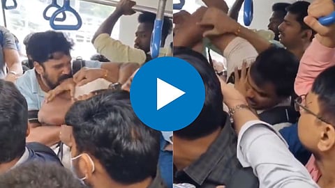 Fighting in Bengaluru Metro Train Video Viral 