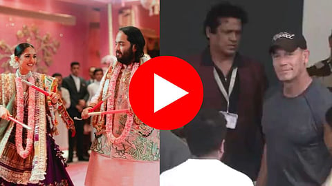 John Cena In Mumbai: अनंत- राधिकाच्या विवाह सोहळ्यात जॉन सिनाची एन्ट्री! मुंबईत पहिल्यांदाच आगमन- VIDEO 