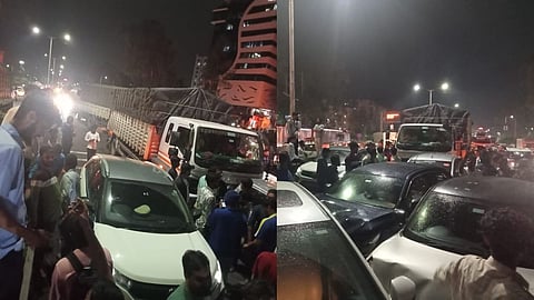 पुण्यात भीषण अपघात; १० वाहने एकमेकांना धडकली, घटनास्थळी बघ्यांची मोठी गर्दी 