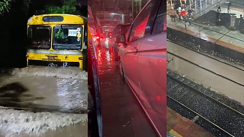  मुंबईत तुफान पाऊस; मध्य रेल्वेची वाहतूक विस्कळीत, पुढील काही तास धोक्याचे