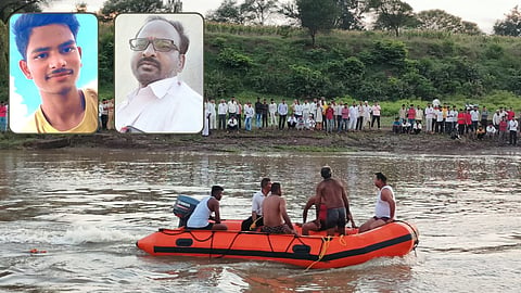 Chhatrapati Sambhajinagar: देवीचे विसर्जन करायला गेले, बाप- लेक नदीत बुडाले; काळीज पिळवटून टाकणारी घटना