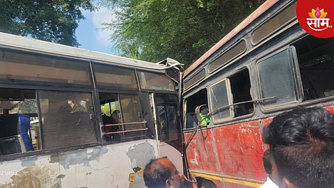 पुणे - सोलापूर राष्ट्रीय महामार्गावर भीषण अपघात! दोन एसटी बसची समोरासमोर धडक, ४० हून अधिक प्रवासी जखमी 
