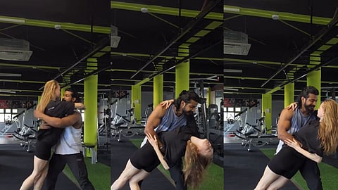 Vaibhav-Irina Romantic Dance In Gym