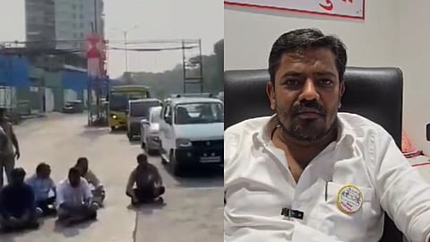 कल्याणमधील राजकारण तापलं; बॅनर फाडल्याने उमेदवारच रस्त्यावर बसला 