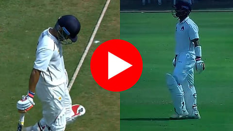 Ajinkya Rahane: लाईव्ह सामन्यात हाय व्हॉल्टेज ड्रामा! आऊट होऊनही रहाणे परत फलंदाजीला आला- VIDEO