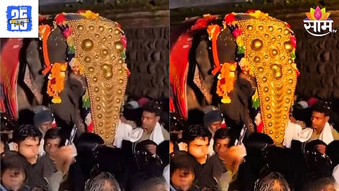 MP  Dhairyasheel Mane on Mahadevi Elephant