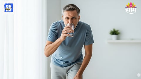 Drinking water while standing knee pain