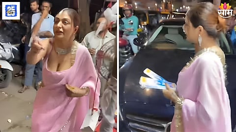 Khushi Mukherjee Viral Video Actress Bursts Firecrackers On Road After Car Damage In Lokhandwala