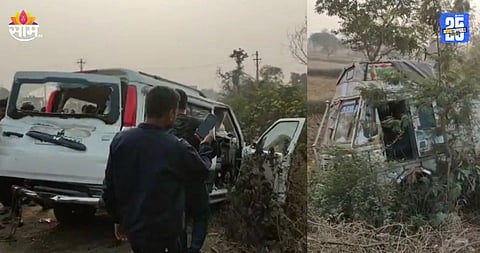 Accident: महामार्गावर अपघाताचा थरार! भरधाव ट्रकची कारला धडक, २ जवानांसह ५ जणांचा मृत्यू 