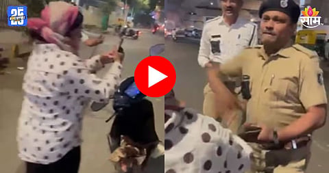 Shocking: ट्राफिक पोलिसाचे महिलेसोबत भयंकर कृत्य, भररस्त्यात रक्त येईपर्यंत बेदम मारहाण, संतापजनक VIDEO समोर 