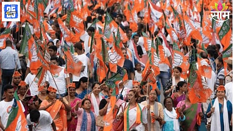 BJP celebrates yet another unopposed victory in Dhule Municipal Corporation ahead of polling.