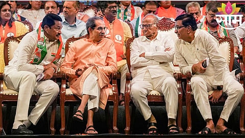 Leaders of Thackeray Sena and Congress amid intensifying discussions over the lone Rajya Sabha seat in Maharashtra.