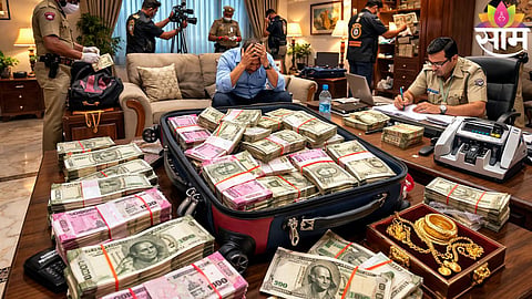 Bundles of cash worth ₹4 crore recovered from a trolley bag during Odisha Vigilance raid at mining official’s Bhubaneswar flat.