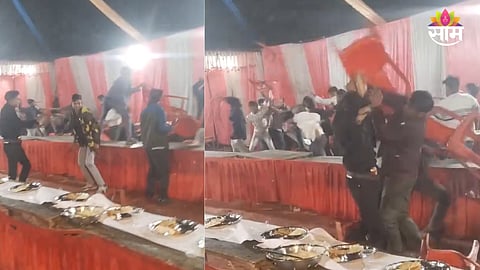 viral wedding fight during dinner video