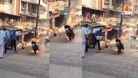 Ambernath bike fire
