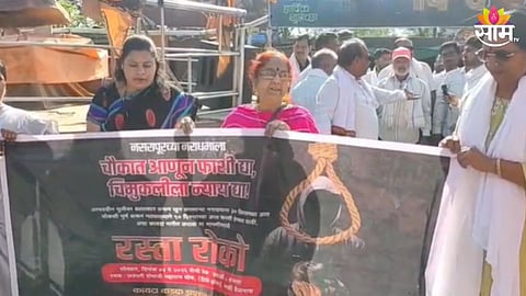 PUNE NARSAPUR CASE OUTRAGE: MASSIVE PROTEST AND ROAD BLOCKADE IN PARLI