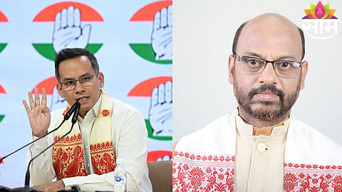 BJP leader Hitendra Nath Goswami celebrates victory after defeating Congress leader Gaurav Gogoi in the high-profile Jorhat constituency of Assam.